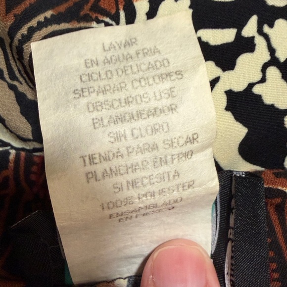 Michele Leslie California VINTAGE 90s Safari Patchwork Button-Down Blouse Size M - Picture 10 of 10